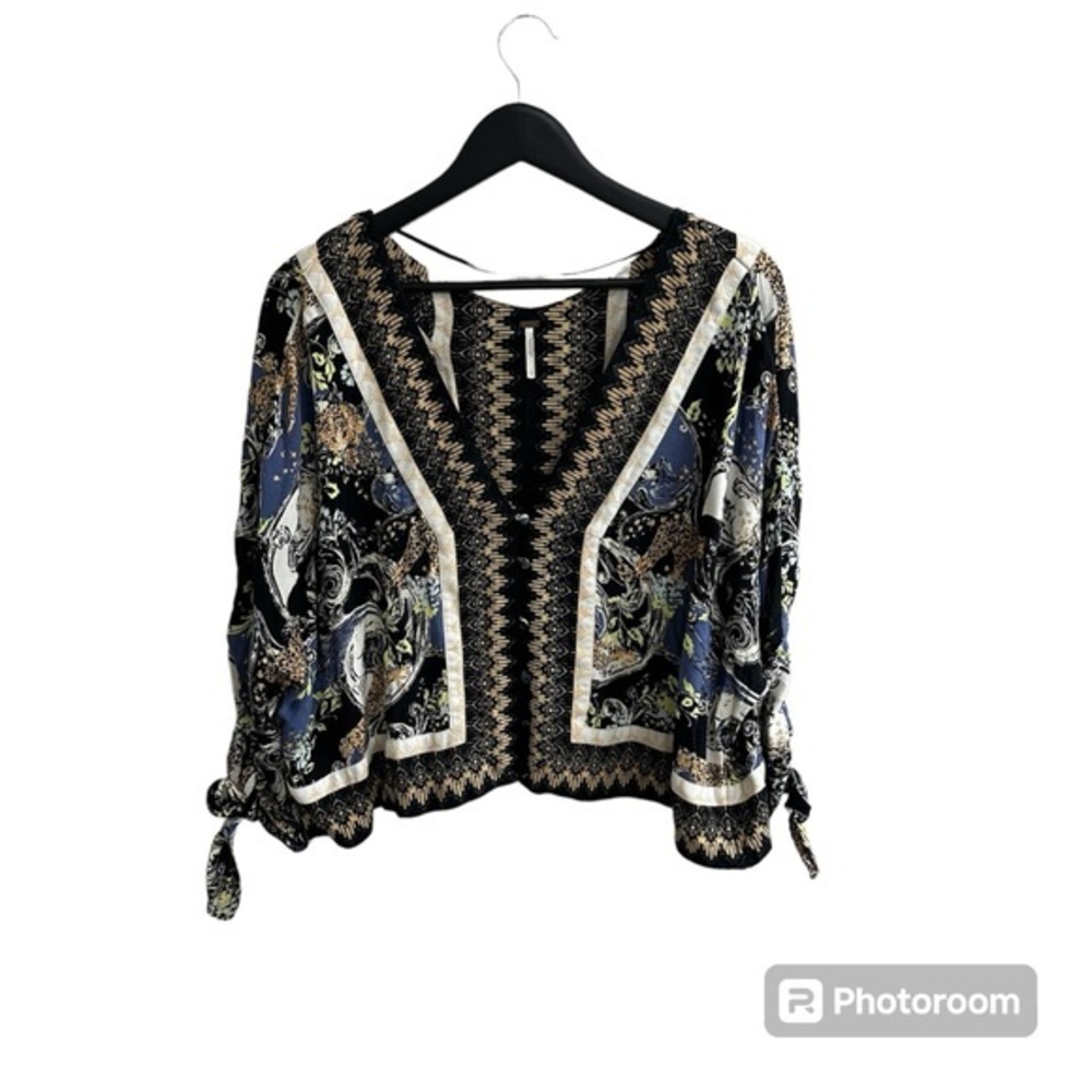 Free People Catch Me If You Can Leopard Print Blouse